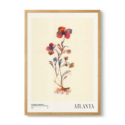 Watercolor print collection. Flower market - Atlanta