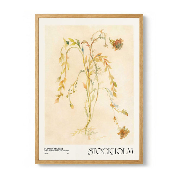 Watercolor print collection Flower market - Stockholm by NKTN