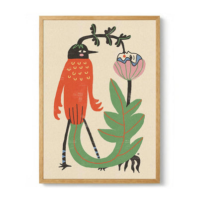 Whimsical Bird and Flower di Raipa Studio – Poster Moderno