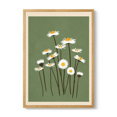 White Daisies on Green by Flow