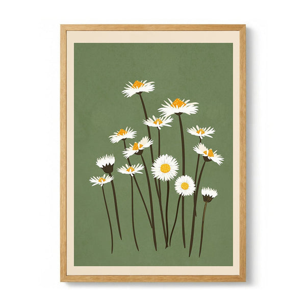 White Daisies on Green von Flow