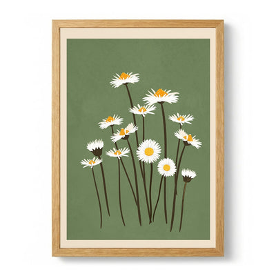 White Daisies on Green door Flow