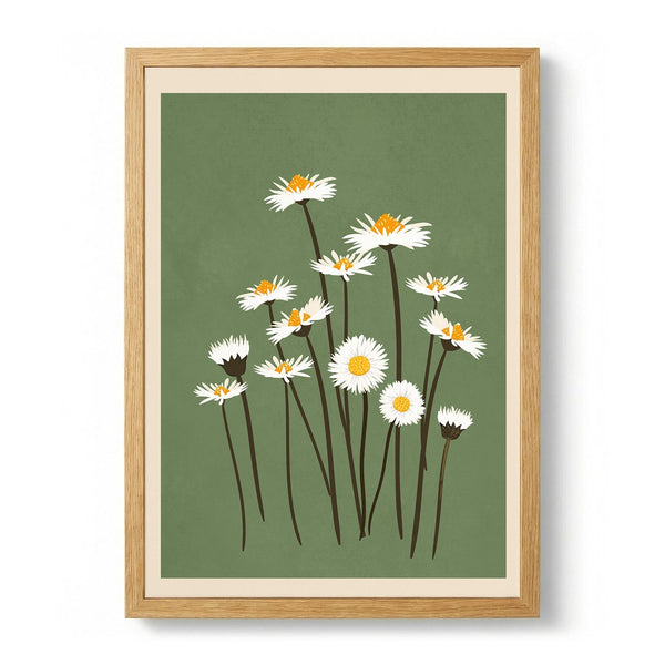 White Daisies on Green von Flow