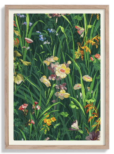 William Morris Grass with Lavender Yellow and Pink