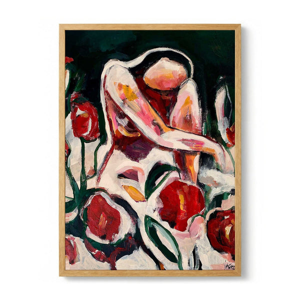 Woman Among Red Flowers by Magdalena Krzak