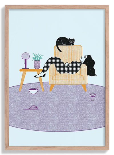 Woman Cat Armchair door Nicole Marra