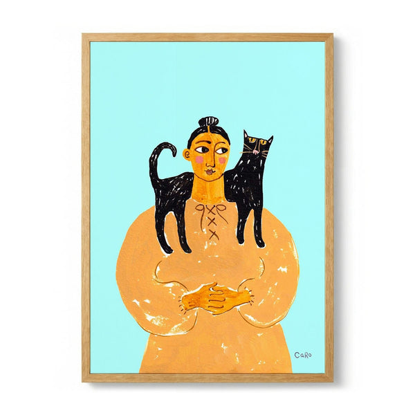 Woman with Cat di Caroline Roberts
