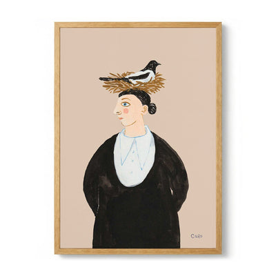 Woman with Magpie di Caroline Roberts