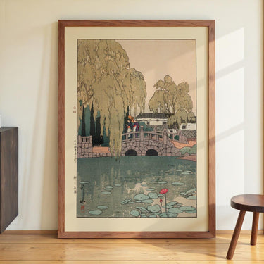 Yanagi ni shakkyo Willow and stone bridge by Hiroshi Yoshida - Kuriosis Fine Art GmbH