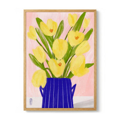 Yellow Tulips In a Vase di Dirkie Nell