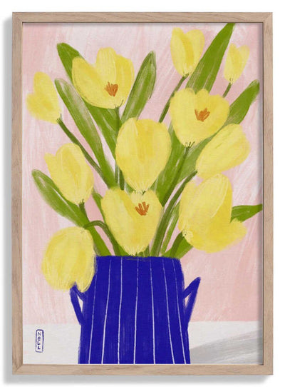 Yellow Tulips In a Vase door Dirkie Nell