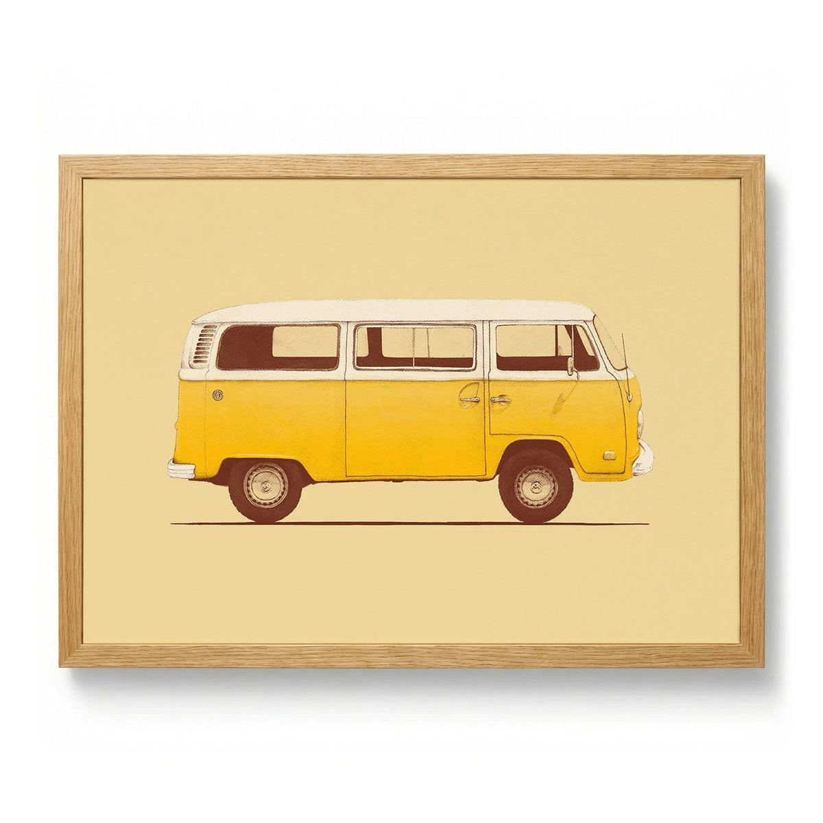 Yellow Van von Florent Bodart - S - 29.7 x 42cm (A3) / Kunstdruckpapier
