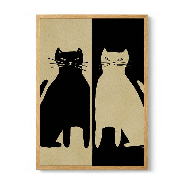Yin Yang Cats by Sharyn Bursic