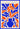 Retro Florals Blue and Orange Papiers Découpés Kunstausstellungsplakat