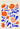 Póster de la exposición de arte Orange Blue Fleurs Papiers Découpés