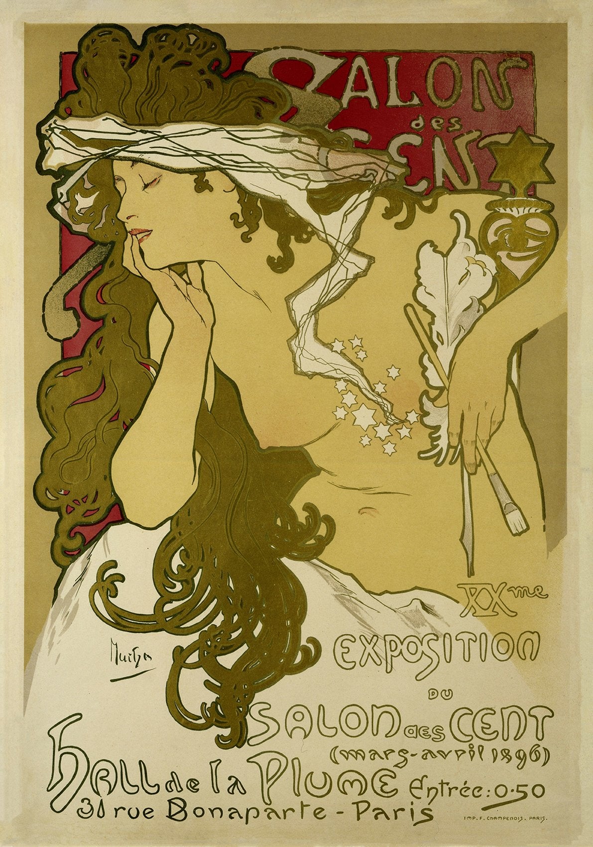 Salon Art Nouveau Vintage Poster by Mucha – Kuriosis