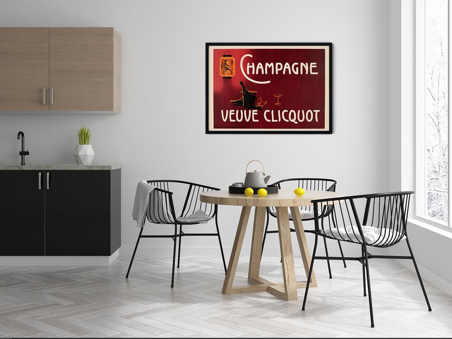 Framed Mid-Century Veuve Clicquot Advertisement – Laurier Blanc